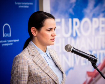 Sviatlana Tsikhanouskaya — to EHU freshmen: “You will always feel welcomed in the New Belarus”