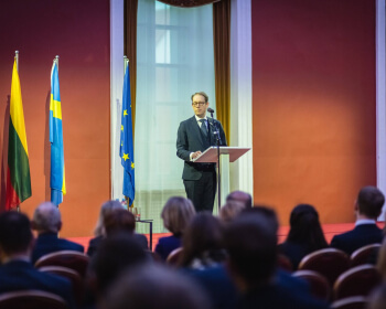 The Minister of Foreign Affairs of Sweden met with the leadership of EHU and held a meeting at Vilnius Town Hall